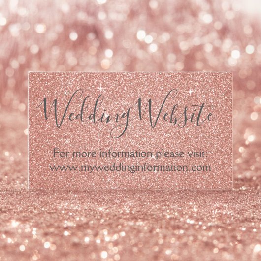 Roze Glitter en Sparkle Wedding Enclosure Kaart