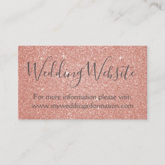 Roze Glitter en Sparkle Wedding Enclosure Kaart (Voorkant)