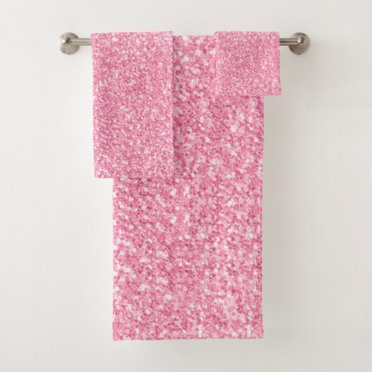 Roze glitter en sparkles afbeelding print bad handdoek (Insitu)
