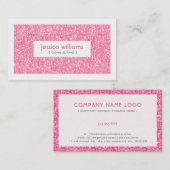 Roze glitter en sparkles roze accenten visitekaartje (Voorkant / Achterkant)