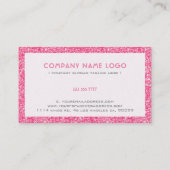 Roze glitter en sparkles roze accenten visitekaartje (Achterkant)