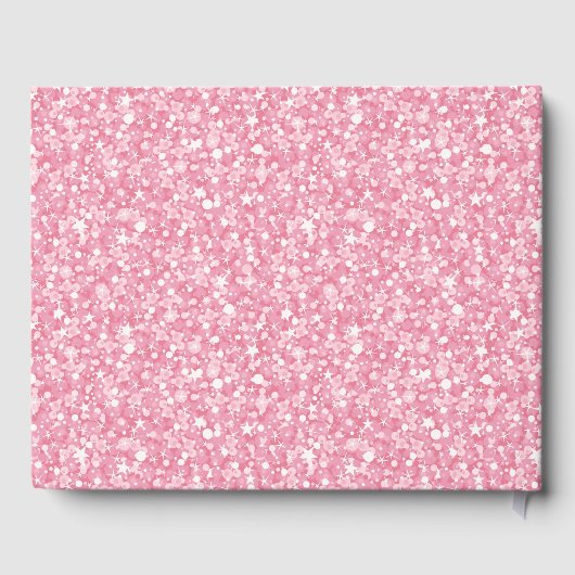Roze glitter en witte Sparks Gastenboek (Achterkant)