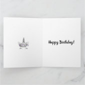 Roze glitter en zilver Unicorn Kaart (Binnen)