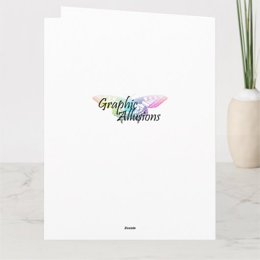 Roze glitter en zilver Unicorn Kaart (Achterkant)