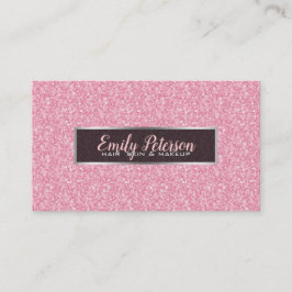 Roze glitter en zwart zilver accenten - Afspraak Afsprakenkaartje