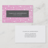 Roze Glitter Event Planner Business Card-sjabloon Visitekaartje (Voorkant / Achterkant)
