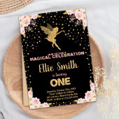Roze Glitter Fairy Verjaardag Uitnodigingen