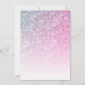 Roze Glitter Fantasie Script Sweet 16 Verjaardagsf Kaart (Achterkant)