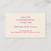 Roze Glitter Faux Folie Confetti Black Visitekaartje (Achterkant)