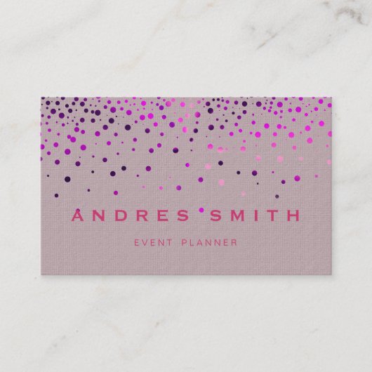 Roze Glitter Faux Folie Confetti Black Visitekaartje (Voorkant)