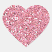Roze Glitter (Faux) Hart Sticker (Voorkant)