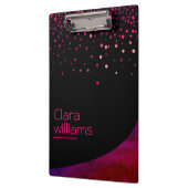 Roze Glitter Faux Sparkle Confetti Modern Klembord (Links)