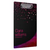 Roze Glitter Faux Sparkle Confetti Modern Klembord (Rechts)