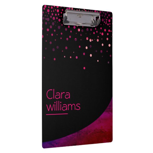 Roze Glitter Faux Sparkle Confetti Modern Klembord (Rechts)