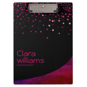 Roze Glitter Faux Sparkle Confetti Modern Klembord (Voorkant)