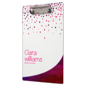Roze Glitter Faux Sparkle Confetti Modern Klembord (Links)