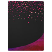 Roze Glitter Faux Sparkle Confetti Modern Klembord (Achterkant)