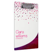 Roze Glitter Faux Sparkle Confetti Modern Klembord (Rechts)