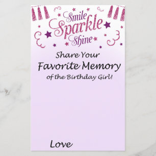 Roze glitter Favoriete Memory of the Birthday Girl
