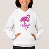 Roze glitter flamingo - aanpasbare tekst (Voorkant)
