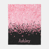 Roze Glitter Fleece Blanket Deken (Voorkant)