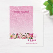 Roze Glitter Floral Earring Display Visitekaartje (Bureau)