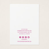 Roze Glitter Floral Earring Display Visitekaartje (Achterkant)