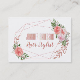 Roze Glitter Floral Geometric Beauty Appointment Afsprakenkaartje