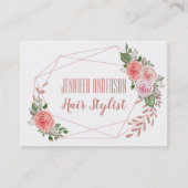 Roze Glitter Floral Geometric Beauty Appointment Afsprakenkaartje (Voorkant)