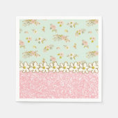  roze glitter Floral Green  Daisy Servet (Voorkant)