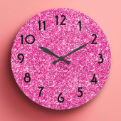  roze glitter foto grote klok