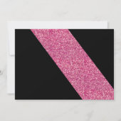 Roze Glitter Foto Lijst Afstuderen Invitation Kaart (Achterkant)