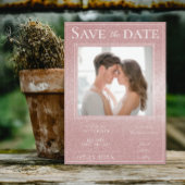 Roze Glitter Foto slaat de datum op Save The Date