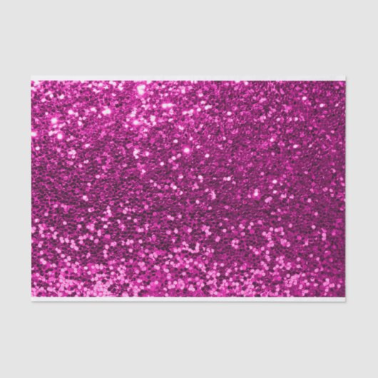 Roze Glitter Fuchsia Glitterende Sweet 16 Bruids V Tissuepapier (Voorkant)