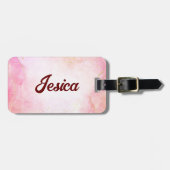 Roze Glitter Geborsteld Script Bagagelabels (Voorkant horizontaal)