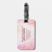 Roze Glitter Geborsteld Script Bagagelabels (Achterkant verticaal)