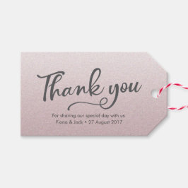 Roze glitter gepersonaliseerd dank u gunst labels cadeaulabel