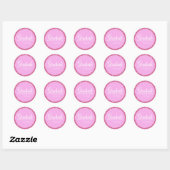 Roze Glitter gepersonaliseerde Afstuderen envelop  Ronde Sticker (Vel)