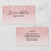 Roze Glitter geregistreerd Visitekaartje verpleegs (Voorkant / Achterkant)