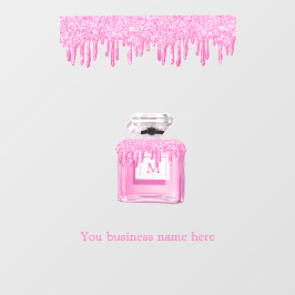 Roze Glitter Geurzakelijke Monogram Raamsticker