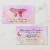 *~* Roze Glitter Gilded Pastel Fantasy Butterfly Visitekaartje (Voorkant / Achterkant)