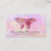 *~* Roze Glitter Gilded Pastel Fantasy Butterfly Visitekaartje (Voorkant)