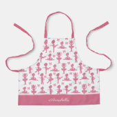 Roze glitter Girl Ballerina Ballet Pattern Kitchen Schort (Voorkant)