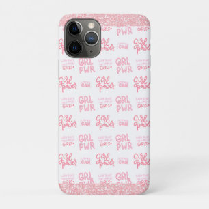 Roze glitter Girl Power Bling Glam Girly Case-Mate iPhone Case