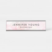  roze glitter Girly Glamoureus Bureau Naambordje (Voorkant)