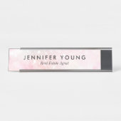  roze glitter Girly Glamoureus Bureau Naambordje (Voorkant)