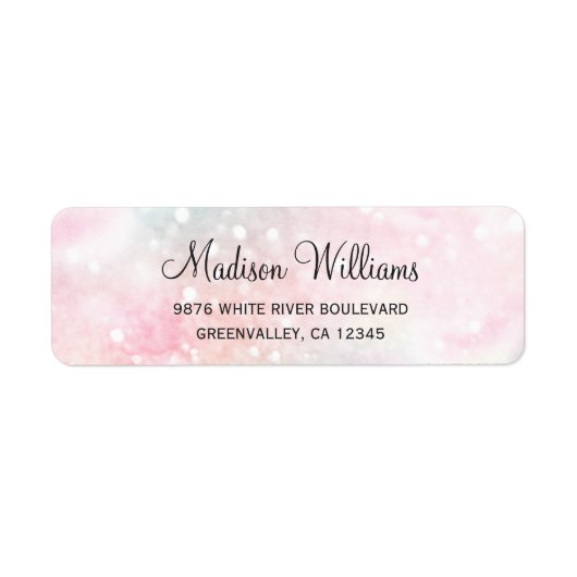  roze glitter Girly Glamoureus Etiket (Voorkant)