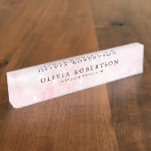  roze glitter Girly Glamoureus Naambordje (Zijkant)