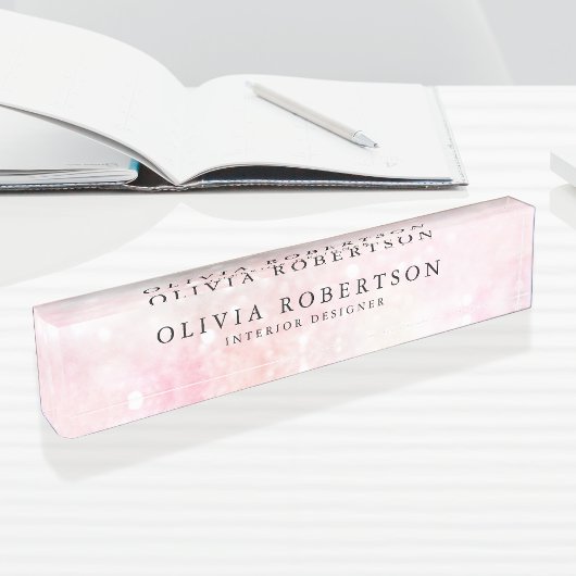  roze glitter Girly Glamoureus Naambordje