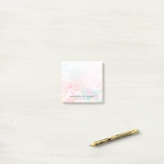 roze glitter Girly Glamoureus Post-it® Notes (Op bureau)